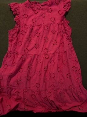 entro Hot Pink Eyelet Mini Dress